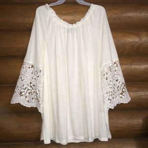 Tunic with Crochet Bell Sleeves